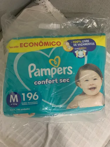Fralda Pampers Confort Sec M 196 unidades - lacrada