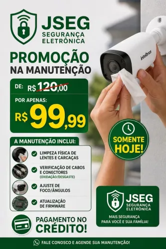 Manutenção em câmeras de segurança, alarmes e cerca elétricas 