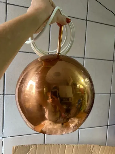 Luminária Pendente Bola Dourada - Cúpula Esférica