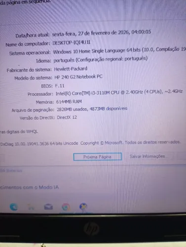 Notebook Hp 240 G2,i3, 4gb,500hd,tela 14