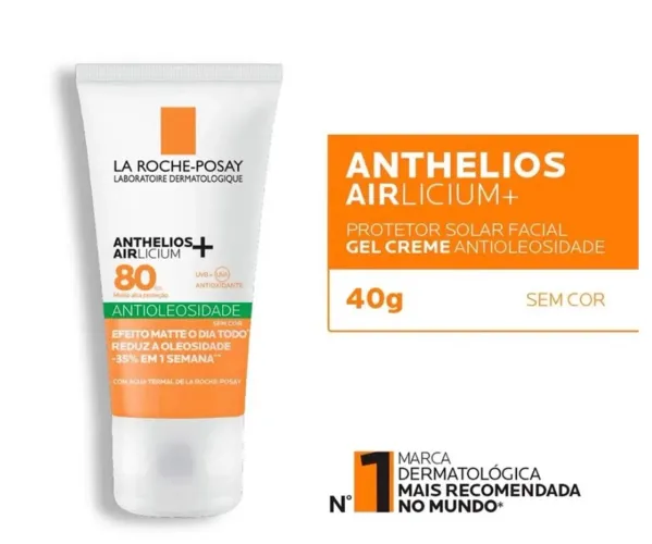 Protetor Solar Facial La Roche-Posay Anthelios Airlicium Antioleosidade Fps80 Sem Cor 40G