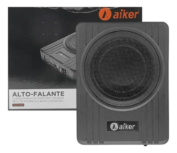 Subwoofer Ativo Aiker 8 Pol 600w Caixa Slim Compacto