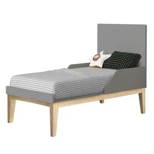 Berço americano Classic na cor cinza, vira mini cama 