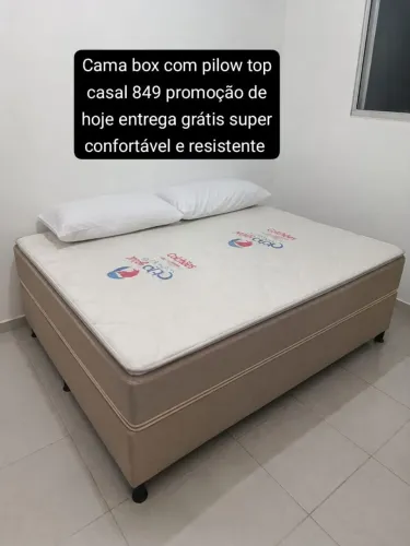 Cama box casal super confortável resistente promoção hj