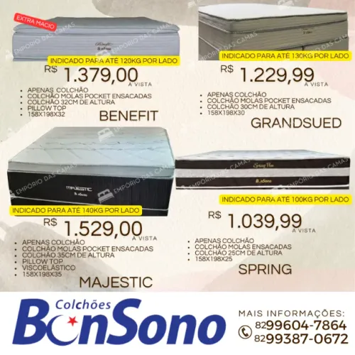 Colchao queen size bonsono molas pronta entrega consulte