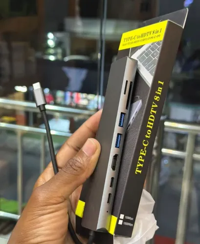 Adaptador Hub USB-C 8 em 1 - TYPE-C to HDTV - Melhor preço da cidade