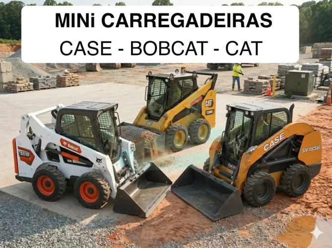 Mini Carregadeiras, CAT, Bobcat, Case ano 2021