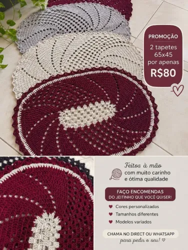 TAPETES DE CROCHÊ ARTESANAL