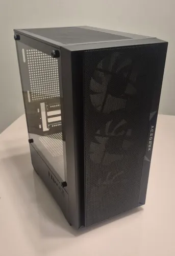 Gabinete mini atx Acegeek com vidro temperado e 3 cooler RGB