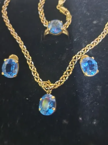 VENDO CONJUNTO DE OURO TOPÁZIO