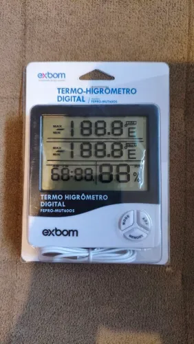Termo-Higrômetro Digital Exbom (Medidor de Temperatura e Umidade) - Novo