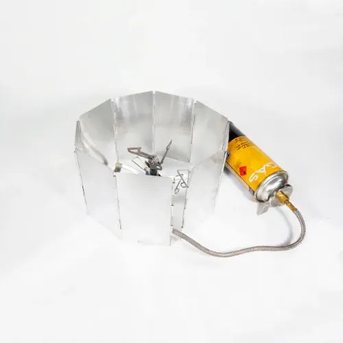 Kit Fogareiro Titaniun, Corta Vento, Adaptador Gás e Cartucho NTK