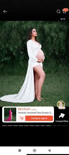 Vestido de gestante para ensaios.