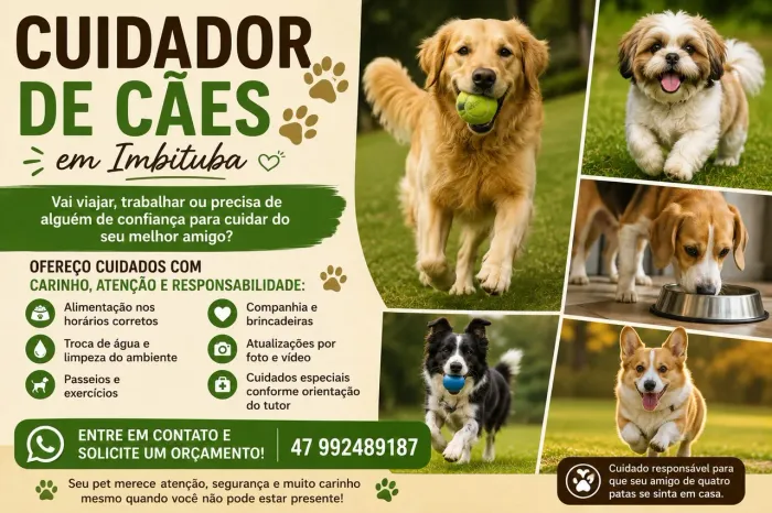 CUIDADOR DE CÃES IMBITUBA 