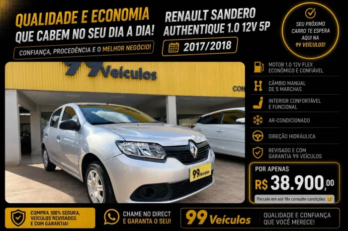 Renault Sandero Authentique Flex 1.0 12V 5P 2018