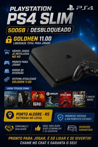 Ps4 slim 500g Gold Hen 11.00 Desbloqueado