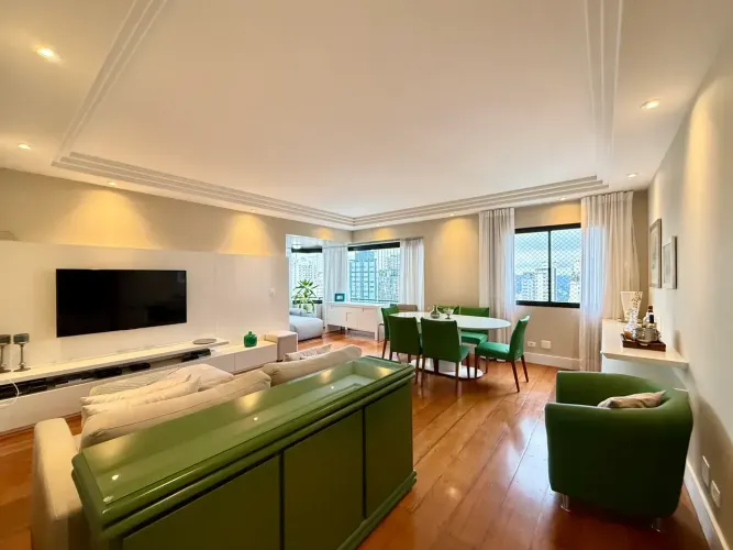 Apartamento para alugar mobiliado no Campo Belo, 3 suítes, 2 vagas, próx. Aeroporto, Sh. I
