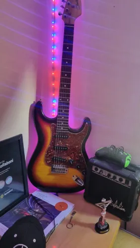 Guitarra shelter + caixa de som Dolphin