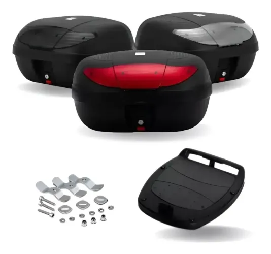 Bau Bauleto Moto 45 Litros Protork Cabe 2 Capacetes NOVO