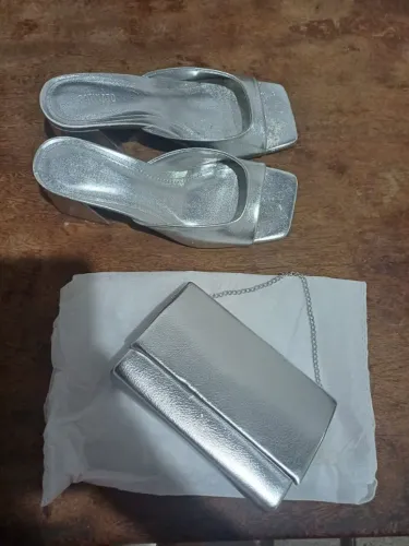 Tamanco + Bolsa prata