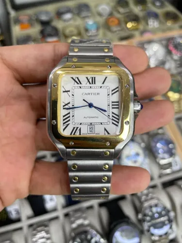 Relógio Automático Quadrado Santos visor em safira