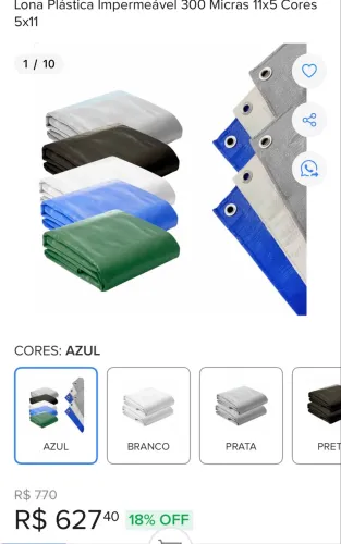 Lona Plástica Grossa 300 Micras Impermeável 5x11 / 11x5