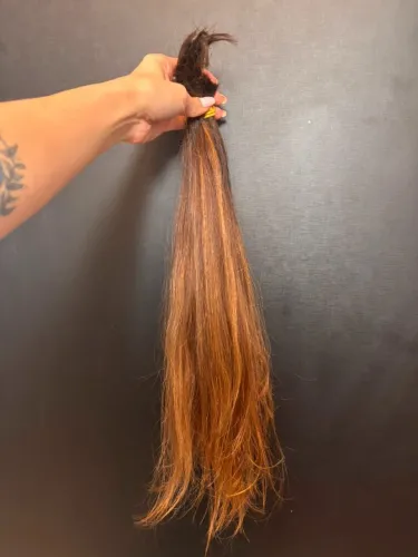Cabelo Brasileiro do Sul Moreno Iluminado 52cm 110g