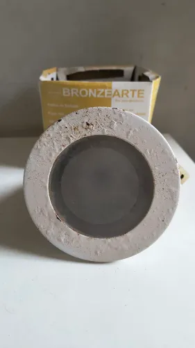 Luminária Plafon Embutir Redondo Branco Bronzearte