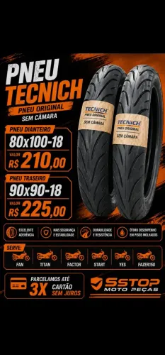 Pneus 80x100-18 e 90x90-19 Tecnich/ORIGINAIS