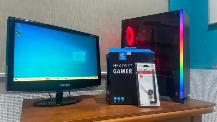 PC Completo + Monitor Samsung + Headset Gamer + Adaptador Wi-Fi
