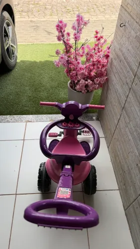 Velocípede com guia bebê