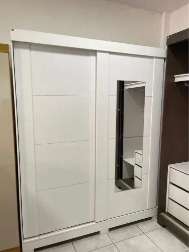 Guarda Roupa Helena ACP 100% MDF, 2 Portas deslizantes e 02 gavetas - Entrega Imediata;