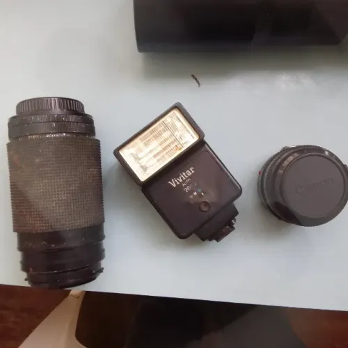 LENTE ZOOM VIVITAR 60-205mm TELECONVERTER 2X, FLASH