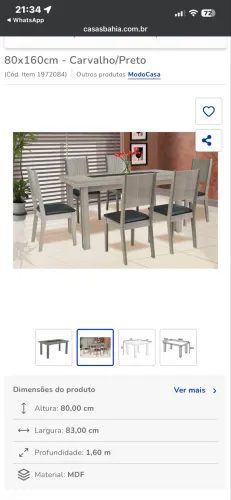 Mesa de jantar Modocasa Olímpia NOVA, NA CAIXA!