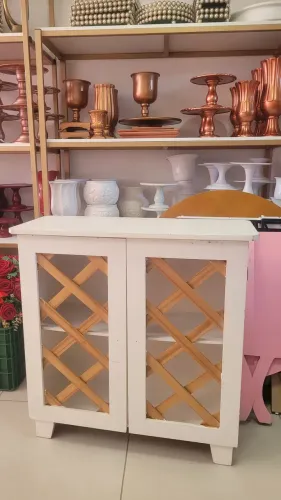 Cômoda Treliça Branca MDF grande para decoração de festas, aniversários. EXCELENTE ESTADO