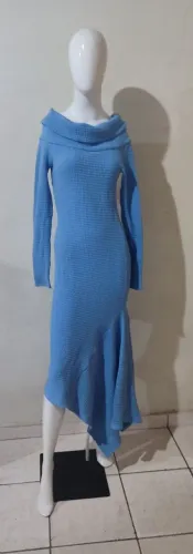 Vestido longo barra Assimétrica Novo