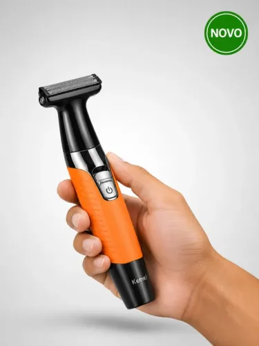 Aparador Barbeador Kemei KM-1910 Recarregável USB com 4 Pentes
