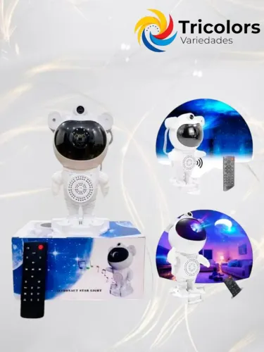 Projetor Astronauta com caixa de som Bluetooth