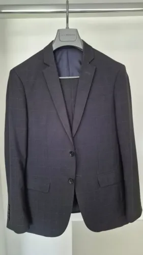 Terno Azul Real Xadrez Vila Romana - Paletó 46 e Calça 40, Excelente Estado