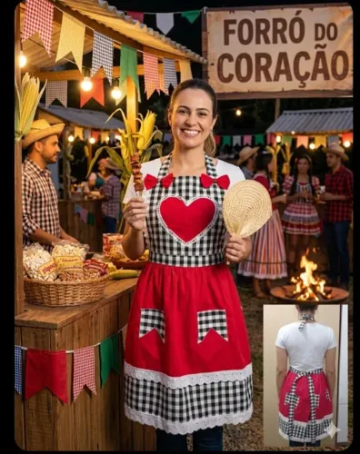 Avental, junina, festa, fantasias