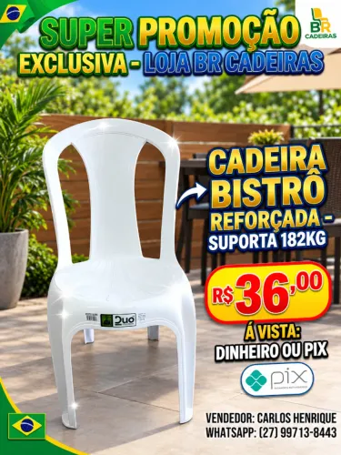 Cadeira Plástico Bistrô 182kg Duo
