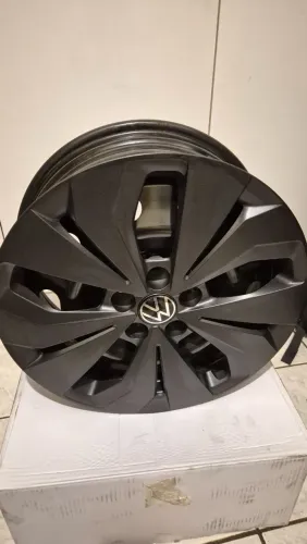 KIT 4 RODAS DE FERRO + CALOTAS ORIGINAIS VOLKSWAGEN NIVUS SENSE 2026
