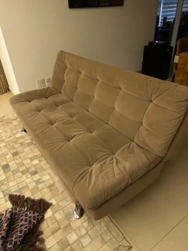 SOFÁ-CAMA suede bege 