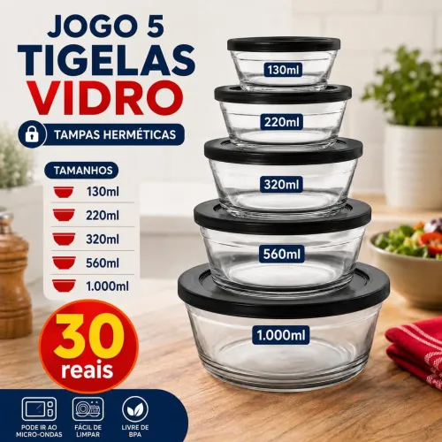 Jogo de tigelas Vidro 