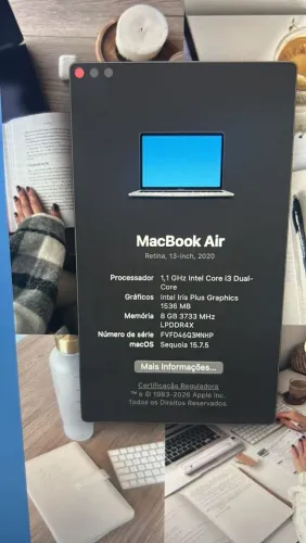 Macbook Air 2020 I3 10 geração. 256 GB e 8GB ram