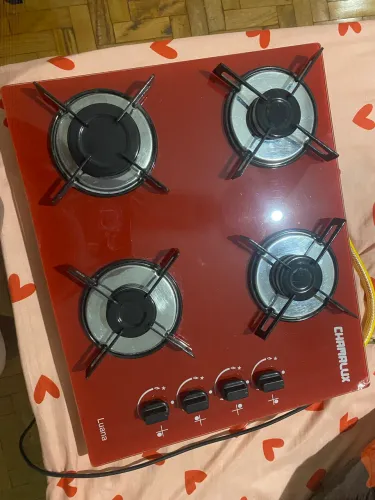 cooktop fogão 4 bocas vermelho 