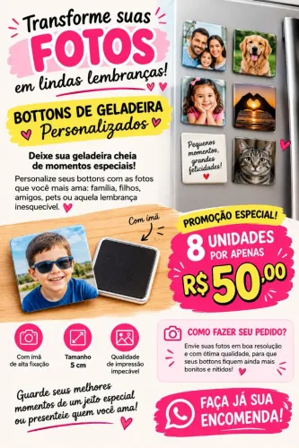 Imãs de Geladeira Personalizado (Bottons)