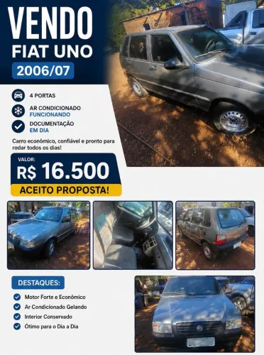 Fiat Uno Mille 1.0 Fire/ F.flex/ Economy 4P 2007