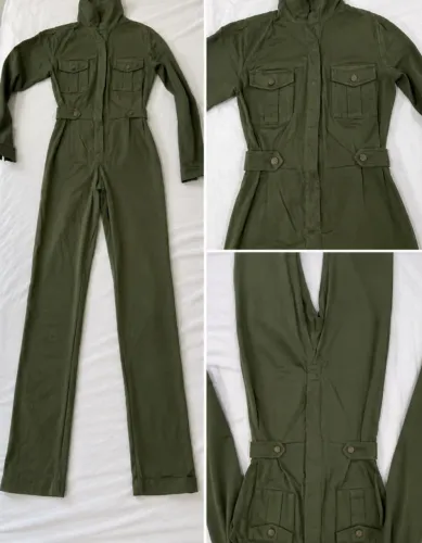 Macacão Feminino Verde Militar Utilitário - Tam. P
