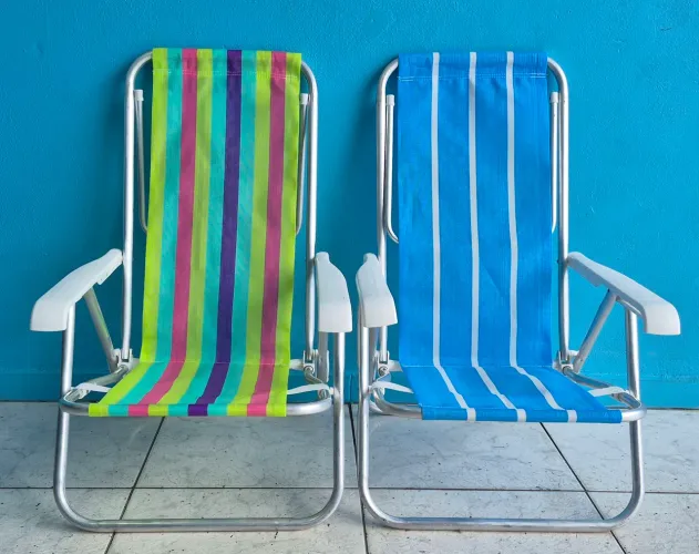 (VALOR UNITÁRIO) CADEIRA DE PRAIA DE 8 POSIÇÕES EM ALUMÍNIO (Salvados)